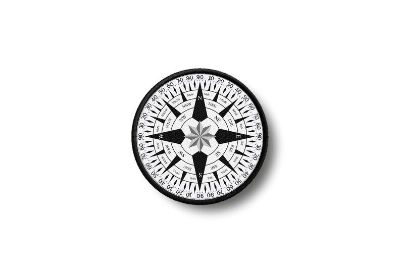Patch Badge Printed Iron-on Rose of the Winds Compass Ref2 Patch Badge Printed Iron-on Rose of the Winds Compass Ref2