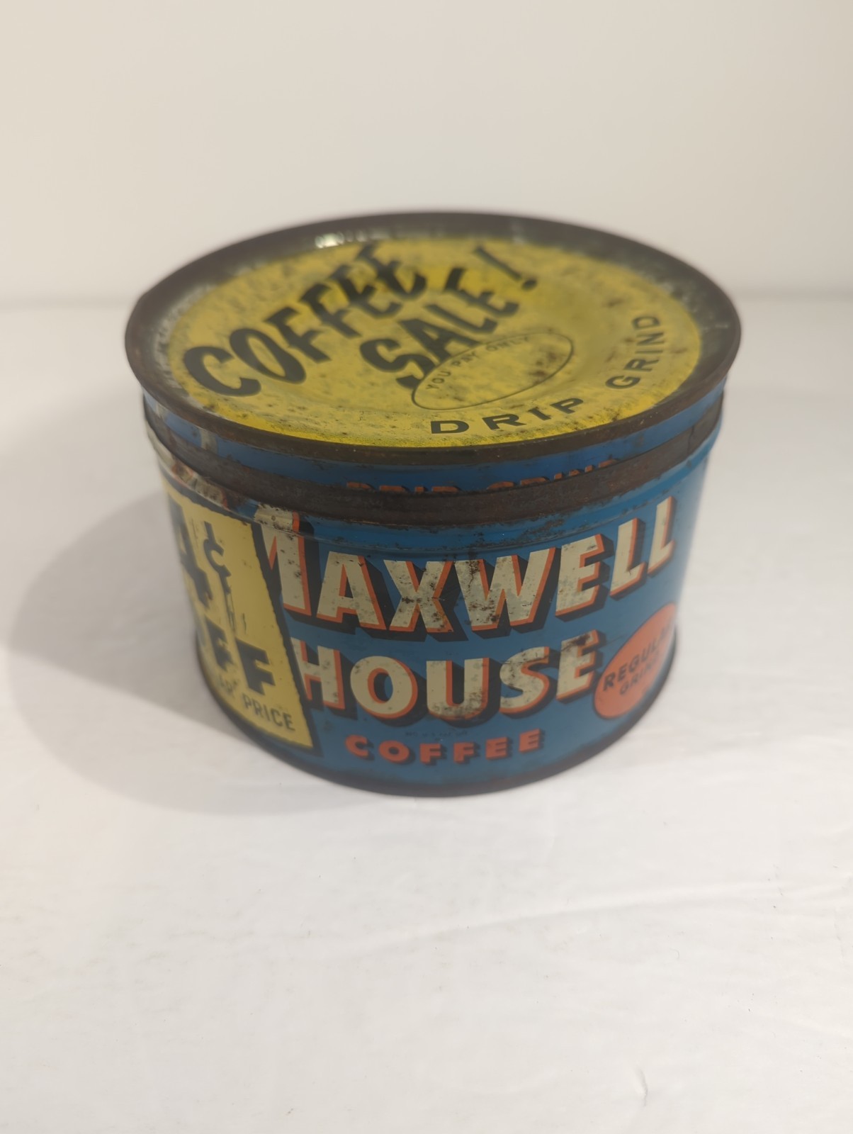Vintage Maxwell House Coffee Keywind Coffee Tin w/ Lid (Empty) 4 Cents Off
