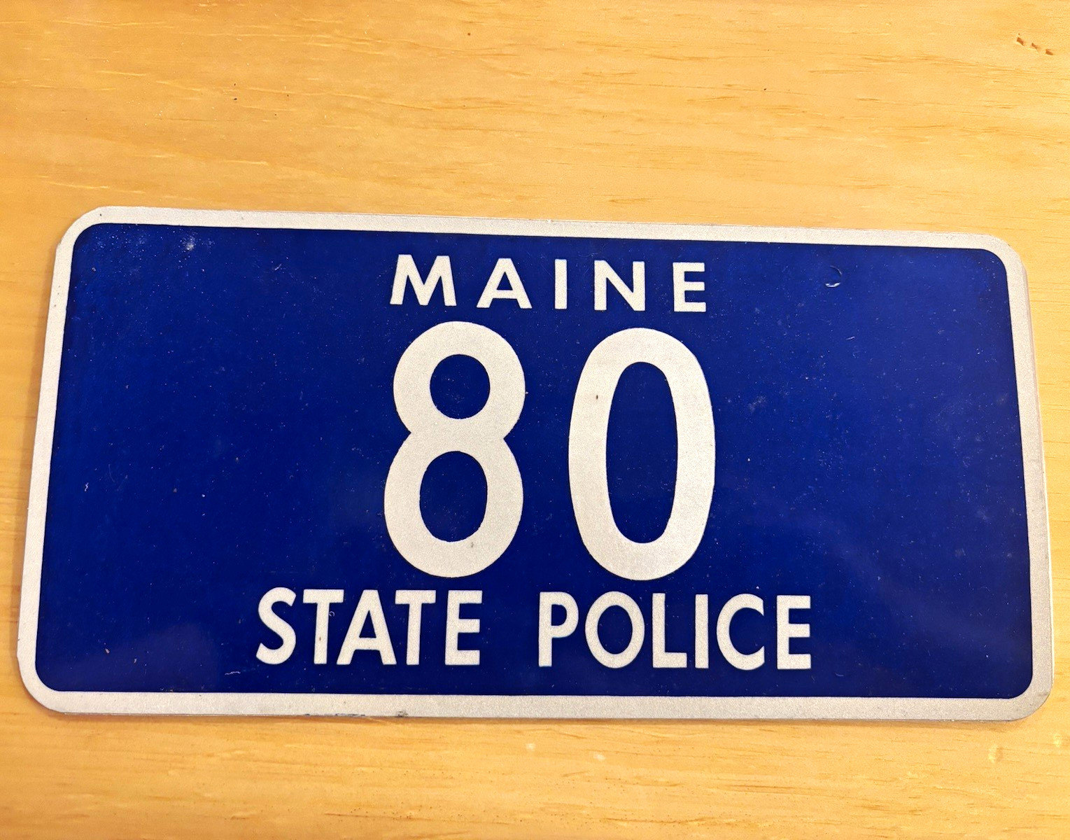 Maine State Police Blue License Plate \
