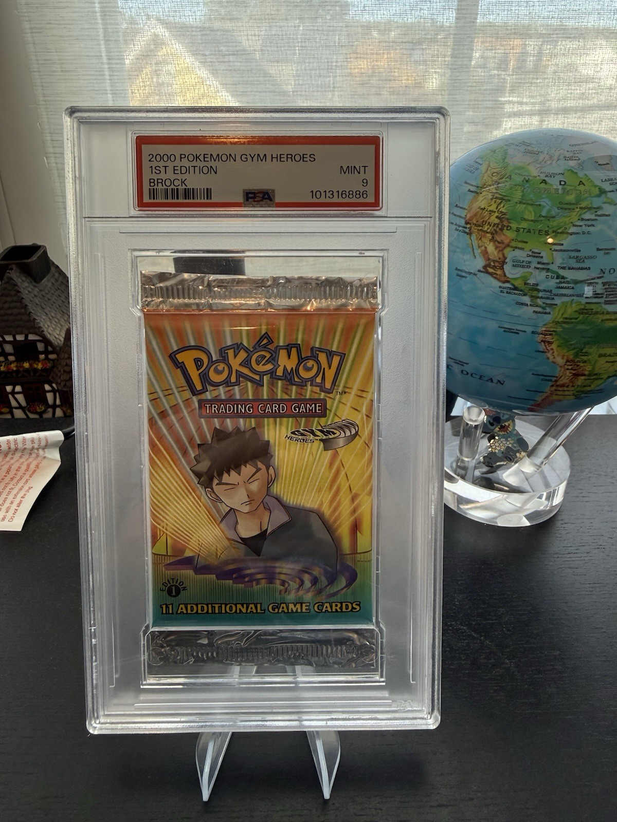 POKEMON | 1ST EDITION GYM HEROES 2000 | FOIL BOOSTER PACK BROCK | PSA 9 VINTAGE POKEMON | 1ST EDITION GYM HEROES 2000 | FOIL BOOSTER PACK BROCK | PSA 9 VINTAGE