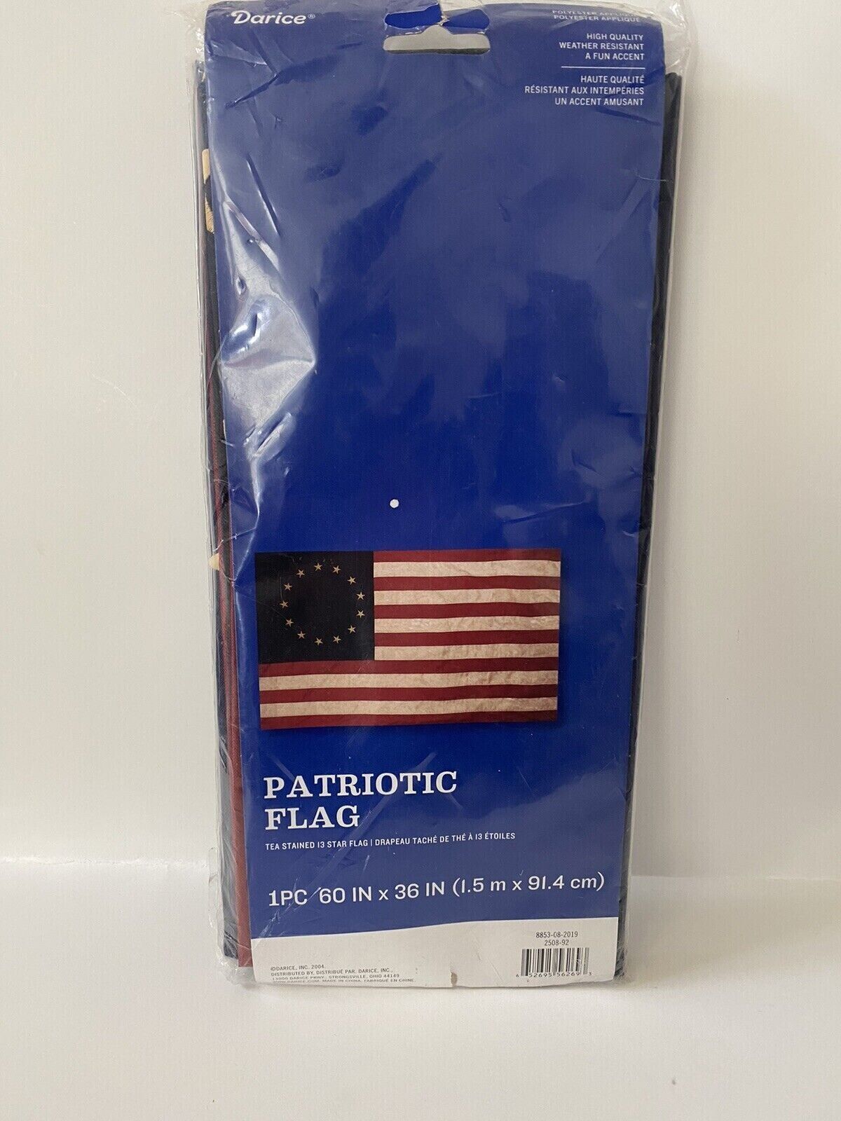 Primitive American Nylon  Betsy Ross 13-STAR FLAG SLEEVE TEA STAINED 36\