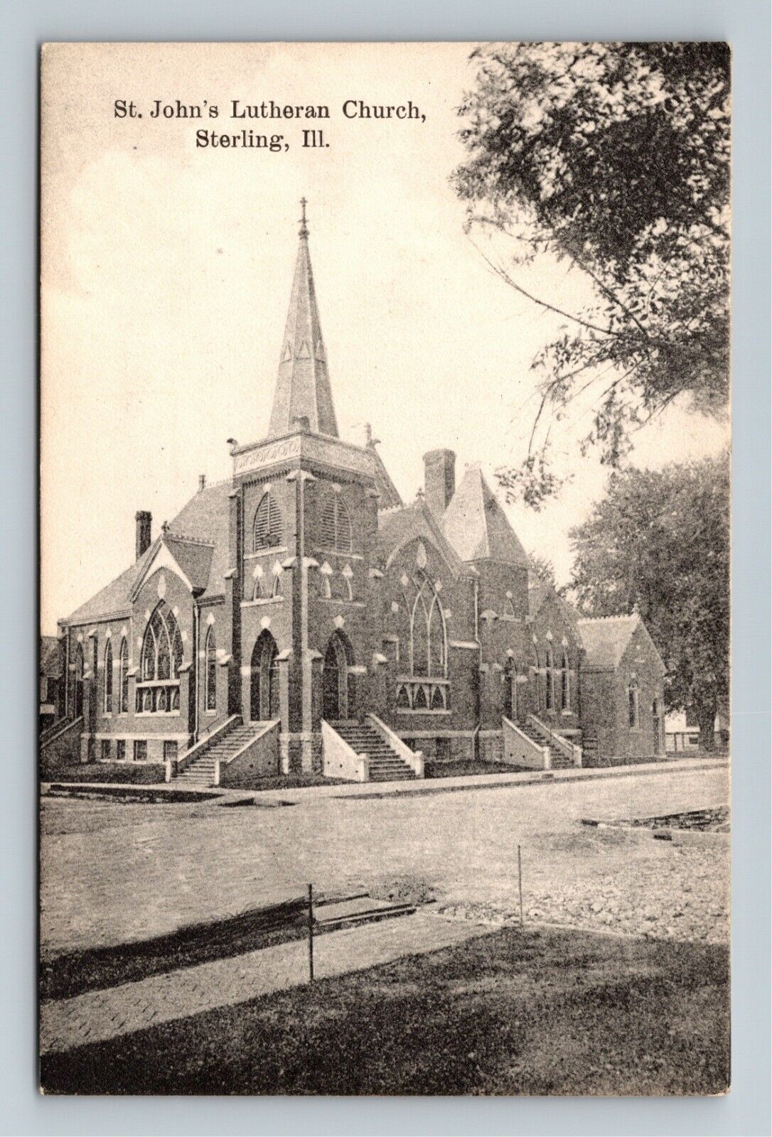 Sterling IL-Illinois, St. John's Lutheran Church, c1910 Vintage Postcard