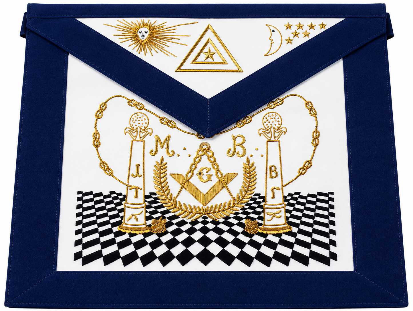 Antorcha Du Grand Orient Master Mason Apron Blue Velvet Masonic FreemasonRegalia