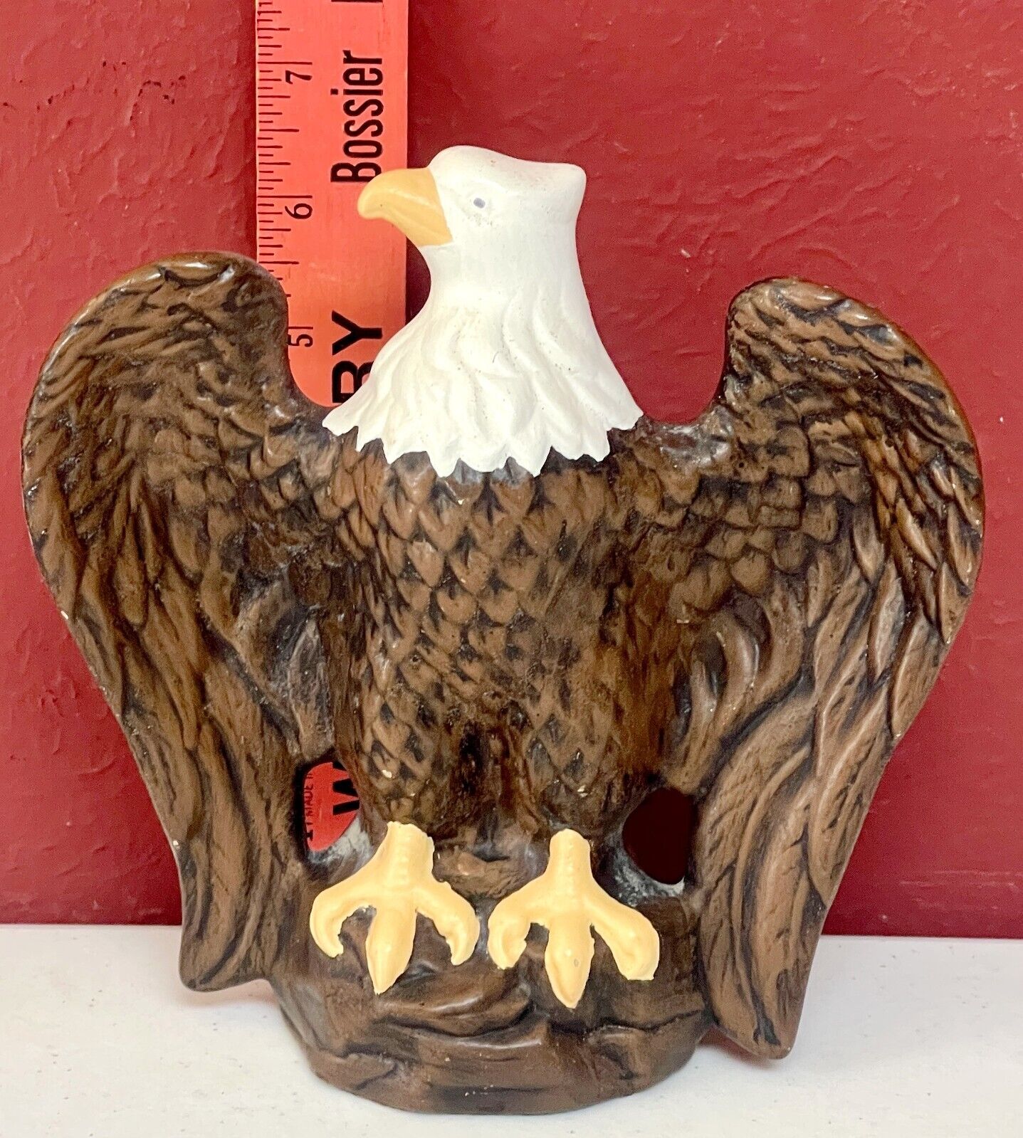 Vintage Ceramic American Eagle Figurine Handmade 6.5 in Tall