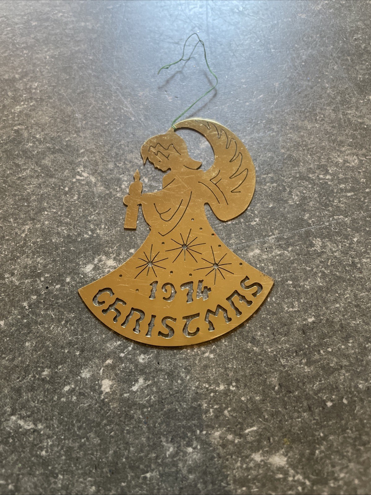 Vintage Biedermann Brass Christmas Ornament 1974 Angel