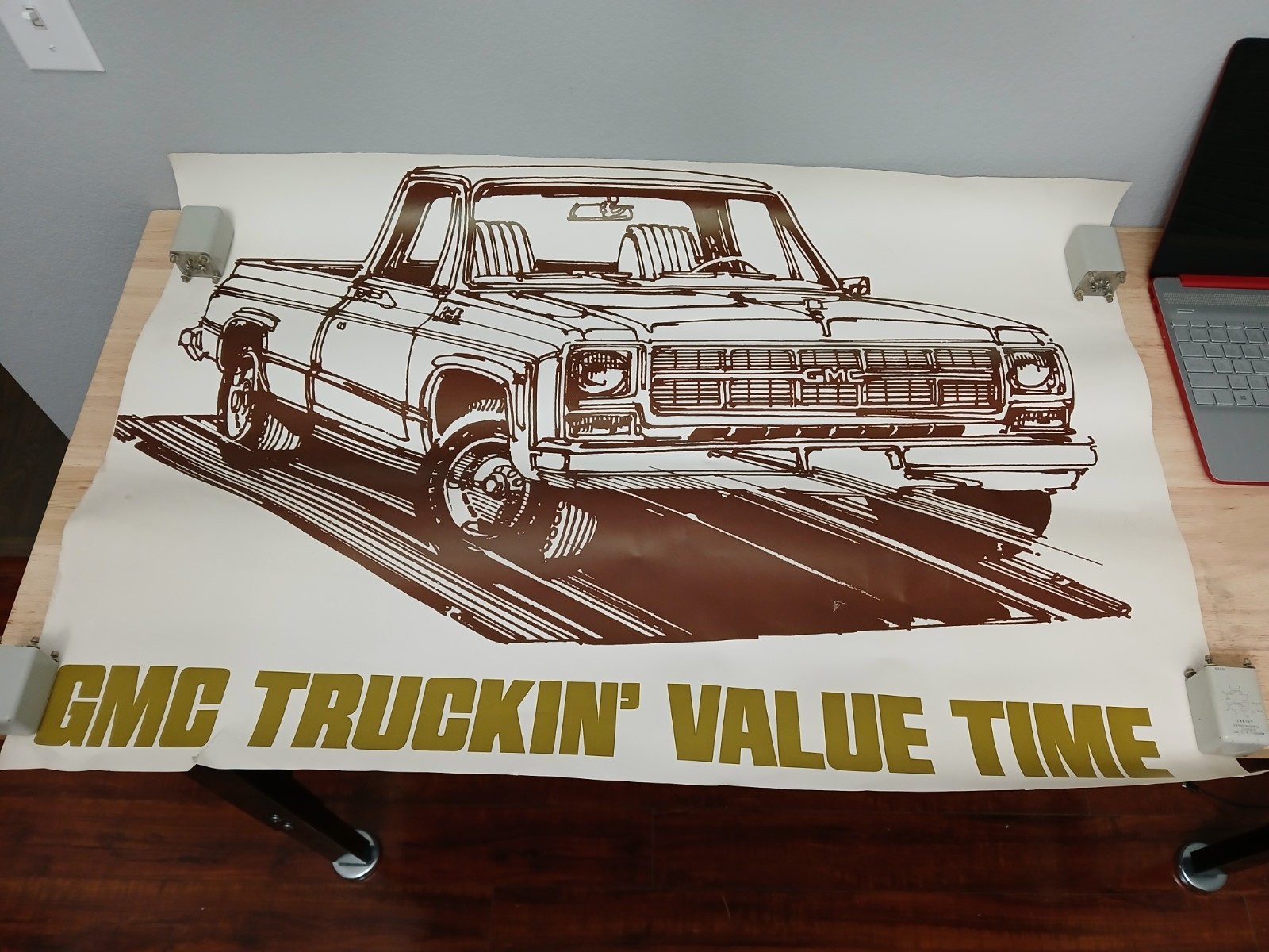 Vintage 1976 - 1980 GMC Truckin' Square Body Advertising Poster - Original