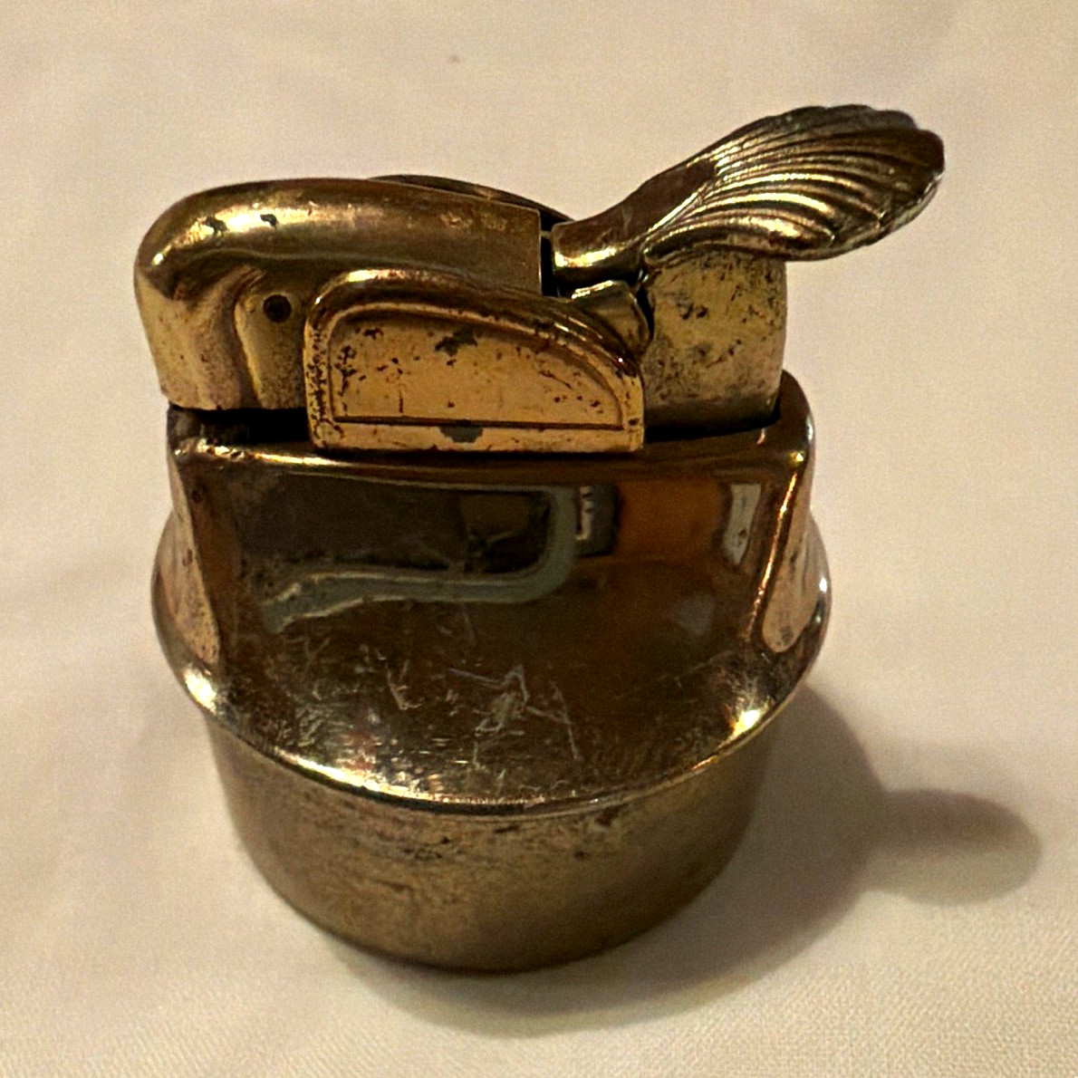 Vintage Evans Round Brass Tabletop Lighter Insert Replacement Part USA Used