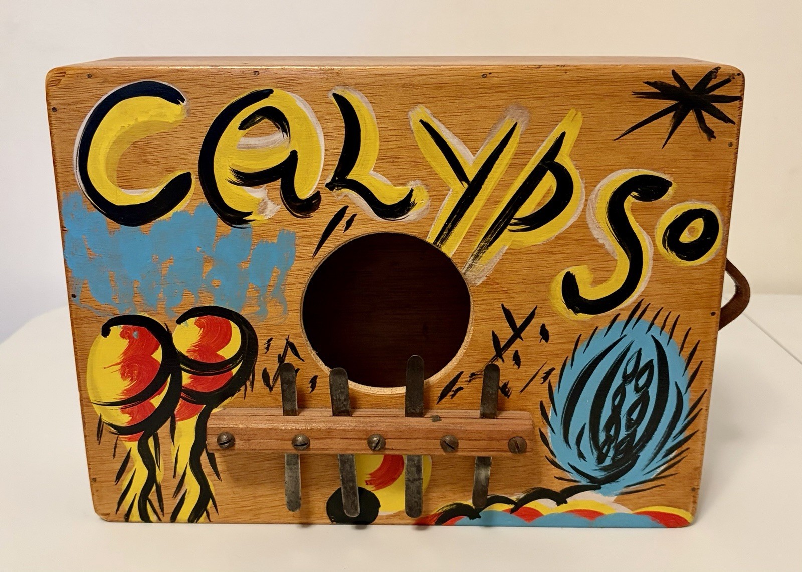 Handmade Jamaican Wooden Marimbula Rhumba Finger Piano Box - Vintage Music Box
