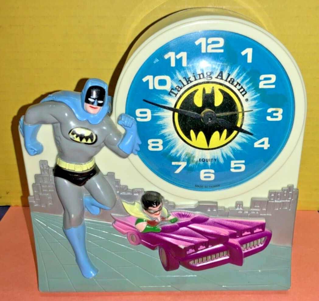 VTG 1975 Janex DC Comics Batman w/ Robin Talking Alarm Clock w/ Box - AS IS