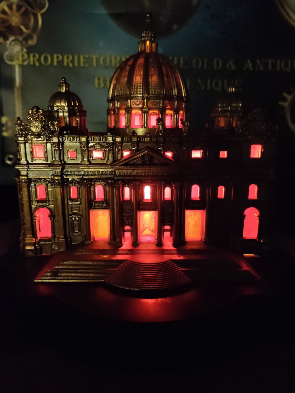 Vtg Midcentury Saint Peters Basilica Church  Vatican Rome Lamp Popes In Windows