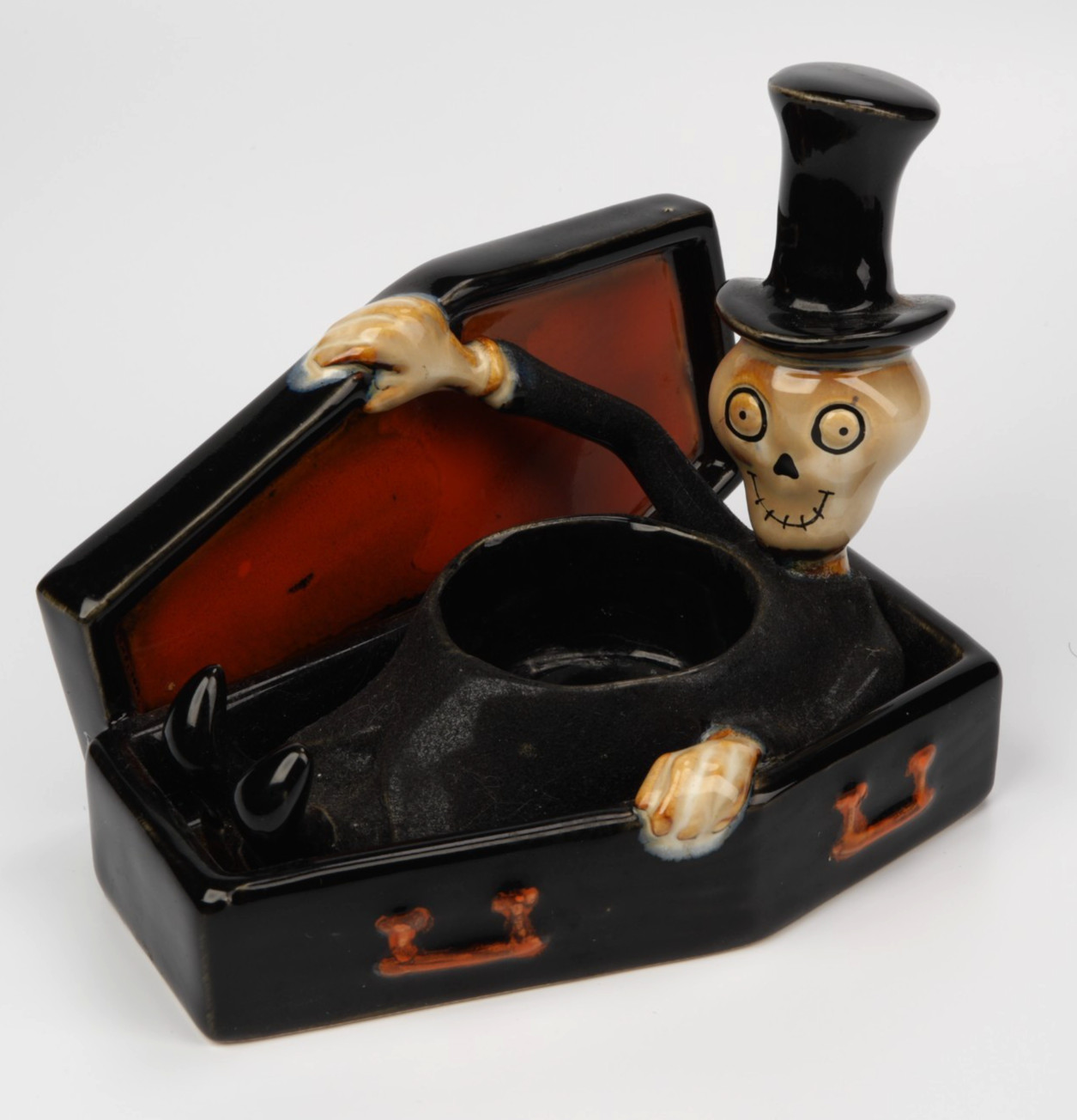 Vintage 2009 Yankee Candle Halloween Boney Bunch Mark Cook Skeleton in Coffin