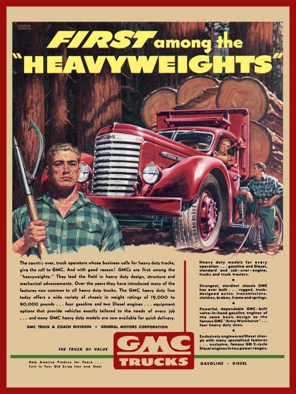 1948 GMC Truck - Logging, Timber Truck New Sign: 24x30\
