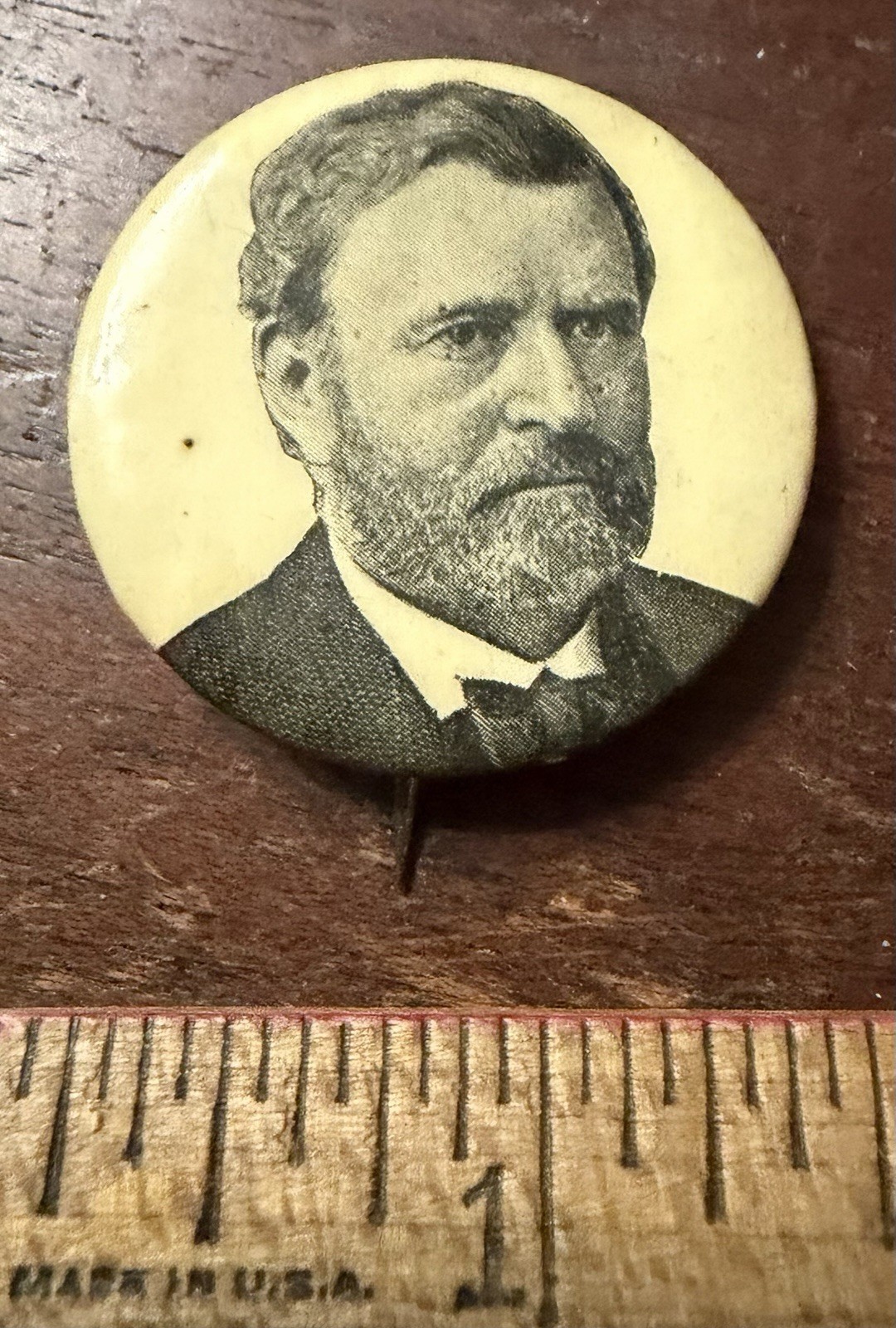 Antique Pinback Ulysses S Grant Campaign for President 1.25 in Dia. Celluloid