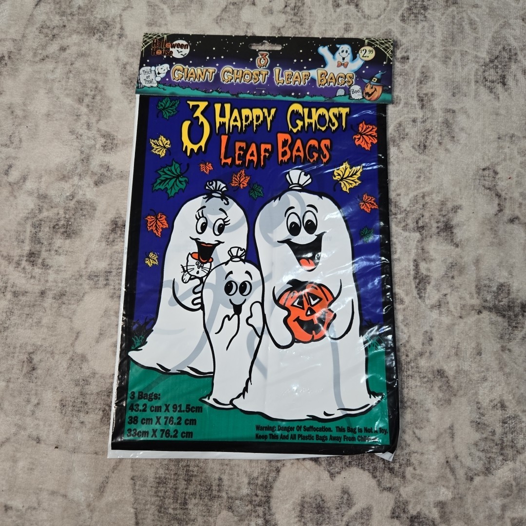Halloween leaf lawn bag ghost family 3 in package