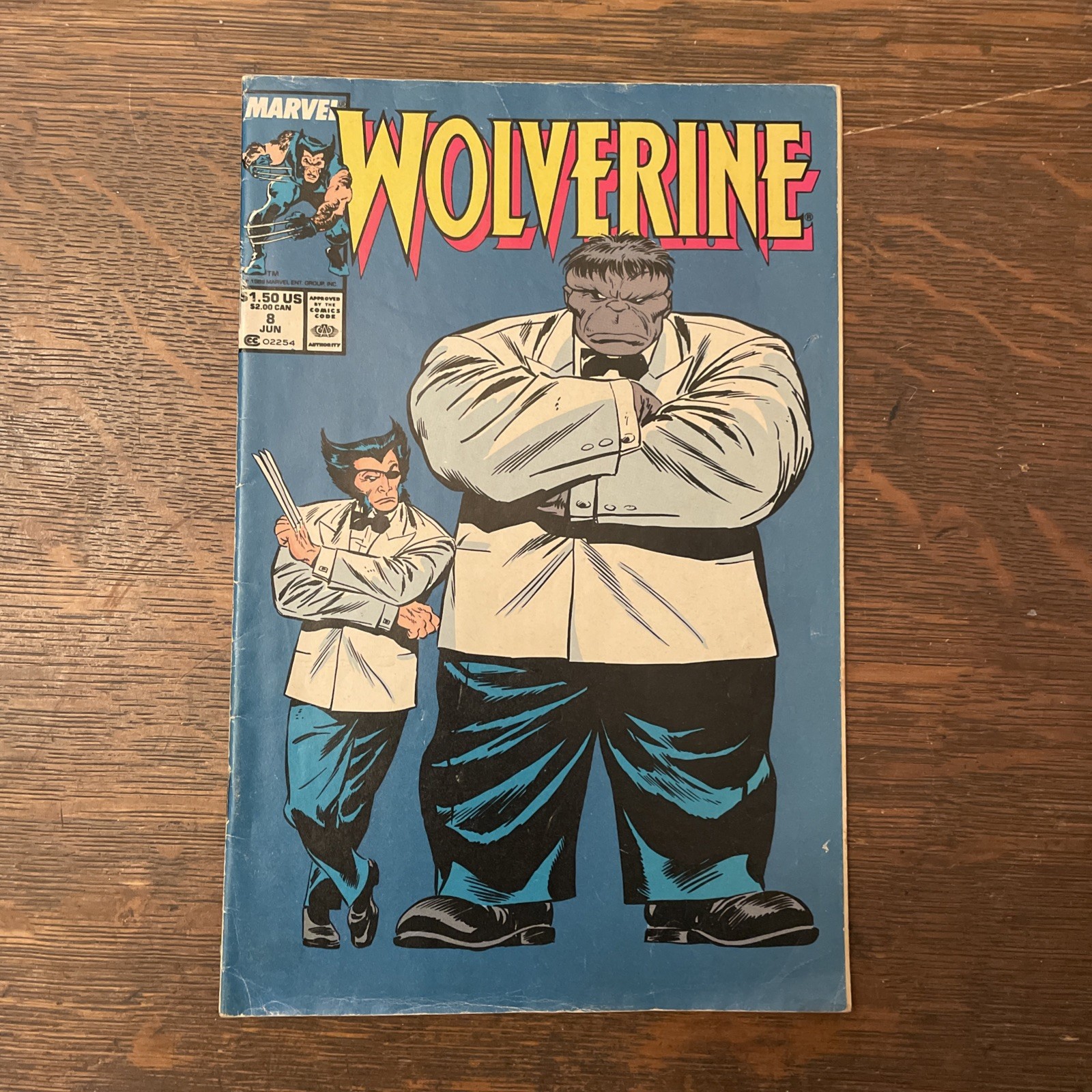 Wolverine #8 UPC Newsstand Marvel 1989 Classic Buscema Joe Fixit & Patch Cover
