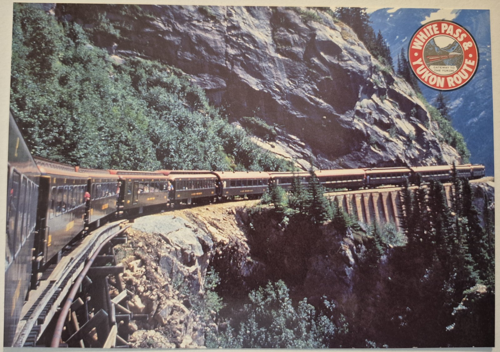 Vintage Postcard White Pass & Yukon Railroad Route  Alaska d  4x6\