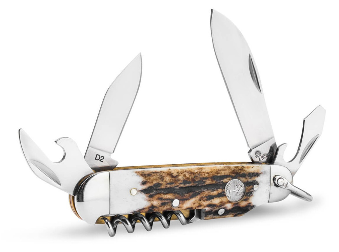 Boker Tree Brand Camp Knife Stag 4 Blade 2.44\