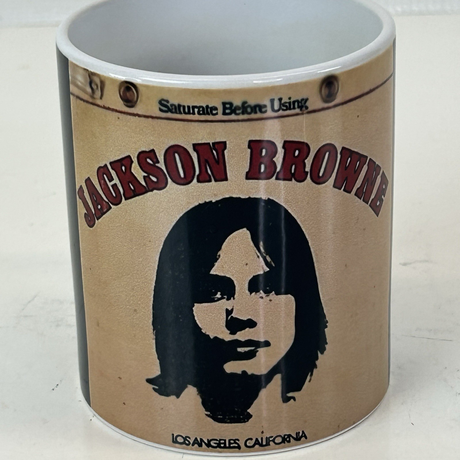 Jackson Browne Rare Ceramic Coffee Mug Saturate Before Use EC