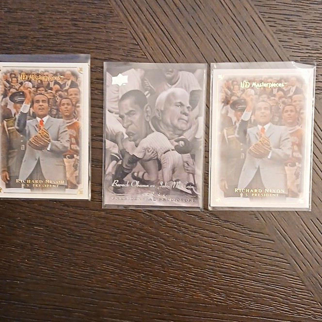 Upper Deck 2008 Presidential Predictors/UD Masterpieces Lot Nixon Obama McCain 3