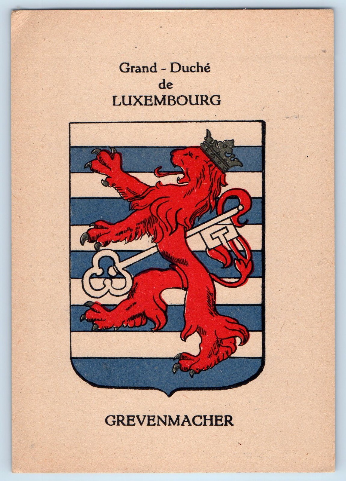 Grevenmacher Luxembourg Postcard Grand-Duche Lion Logo Grevenmacher c1910