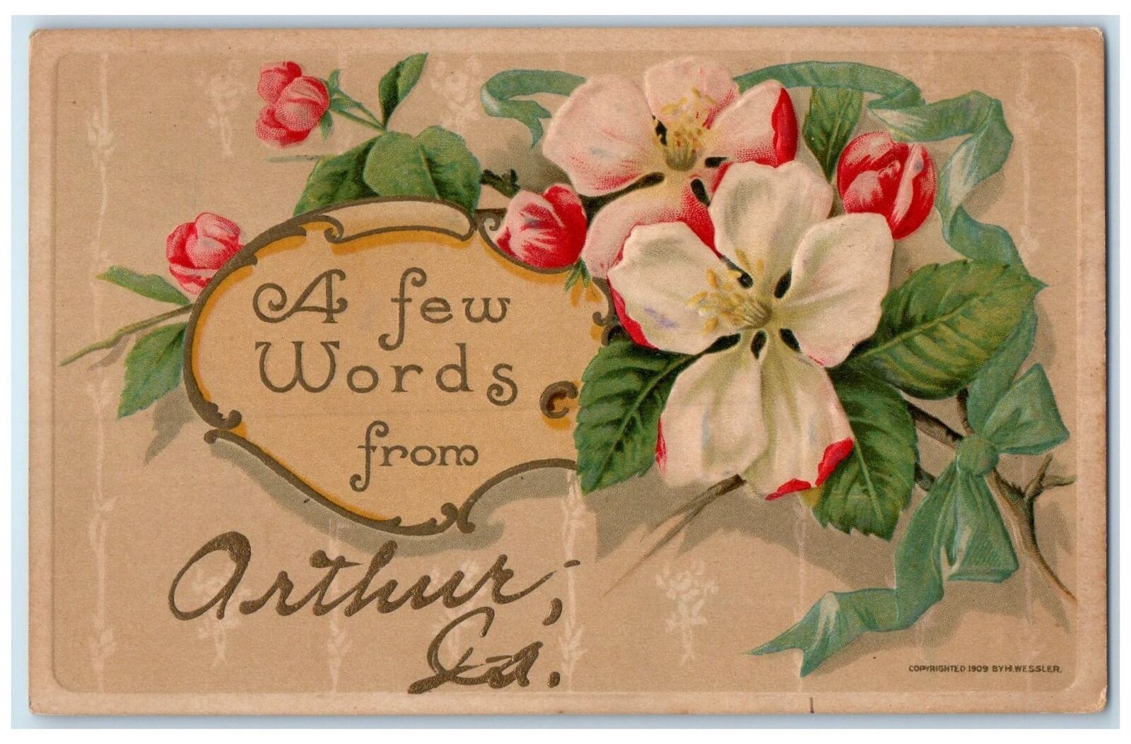 c1910\'s A Few Words From Arthur Greetings Card Georgia Correspondence Postcard
