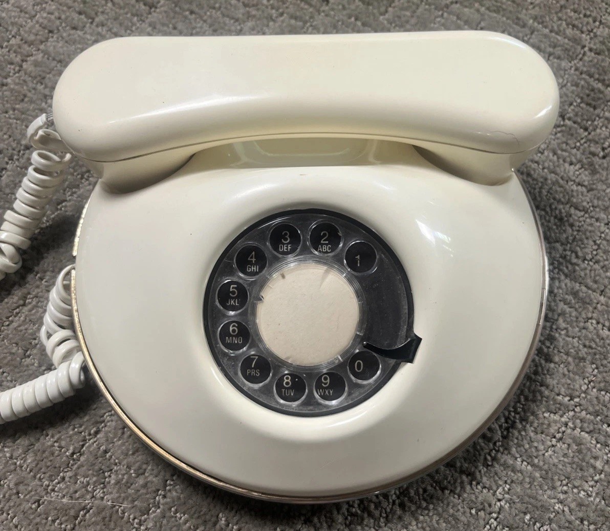 Northern Telecom Vintage Pancake Rotary Dawn Cream Gold Trim