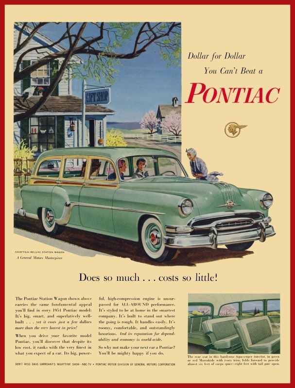 1954 Pontiac Chieftain Deluxe Station Wagon NEW METAL SIGN: 12x16\