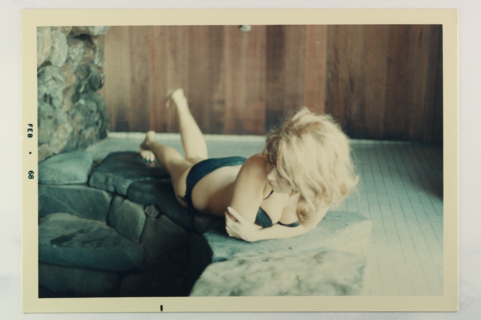 FOUND PHOTO Sexy Redhead in bikini - vintage photograph 1968
