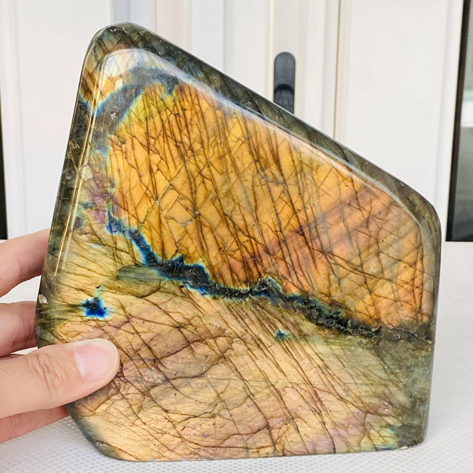 2420G Natural Labradorite Quartz Crystal Freeform Mineral Specimen Healing