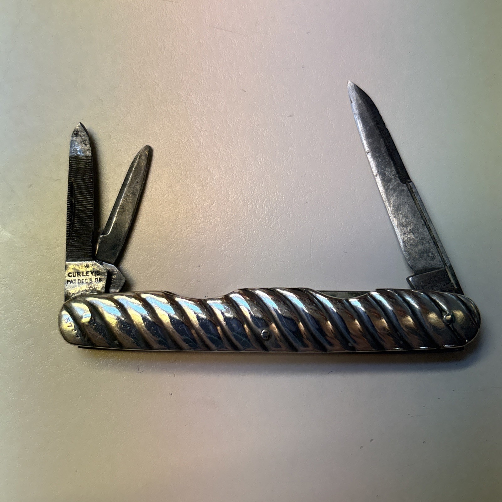 George Wostenholm IXL STERLING SILVER 1886 Sheffield England Pocket Knife 3Blade