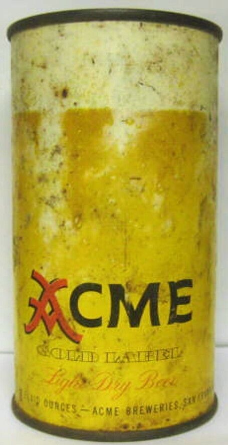 ACME GOLD LABEL LIGHT DRY BEER ss Flat Top CAN, San Francisco, CALIFORNIA 1956