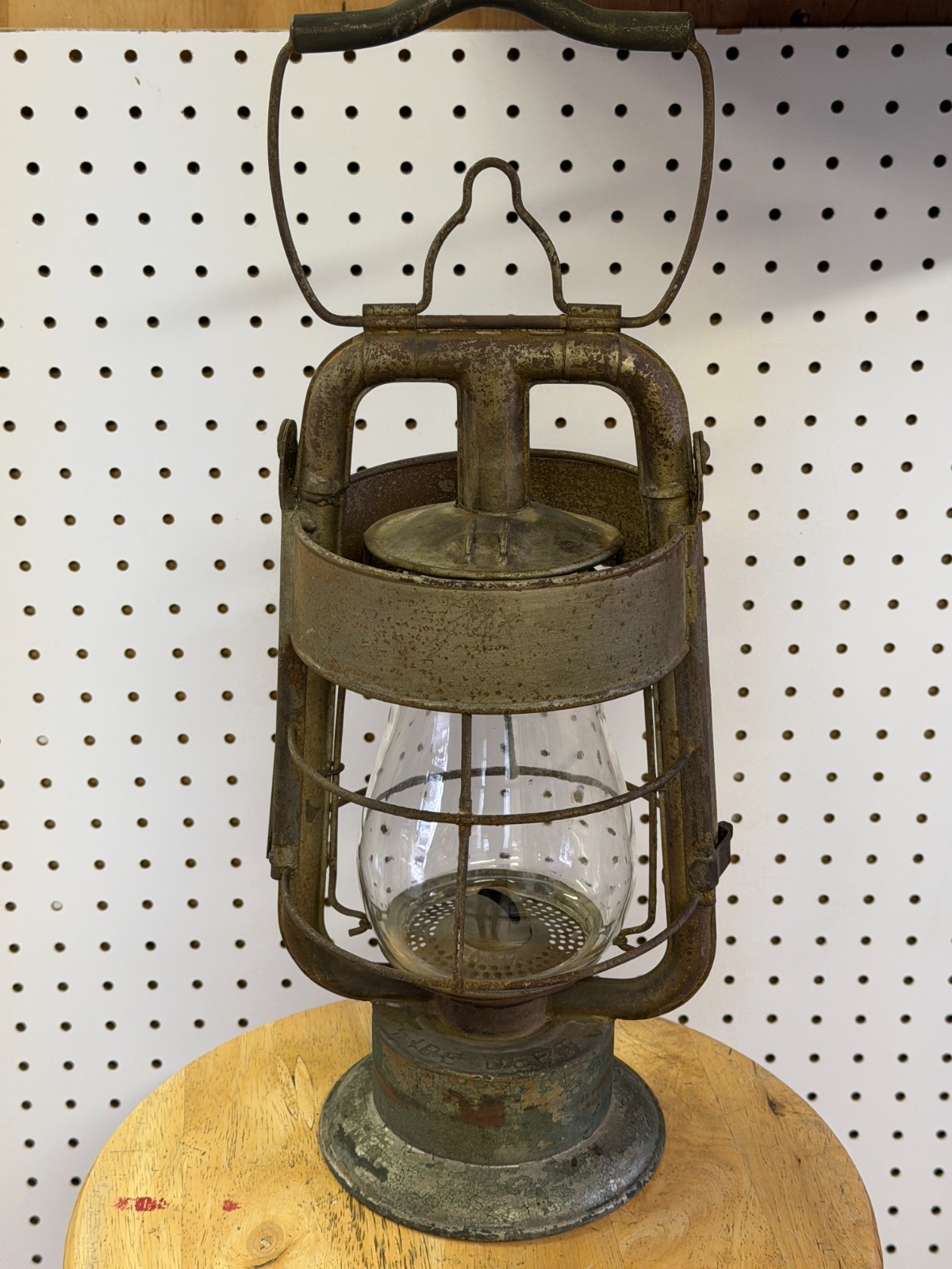 Vintage Dietz Fire King Fire Dept Kerosene Lantern Lamp w/Outer Case