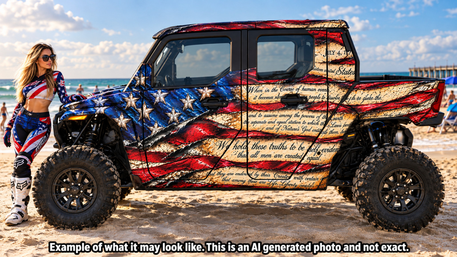 2024-2025 Polaris Xpedition ADV 4 Door UTV USA Flag Graphics Kit Patriot