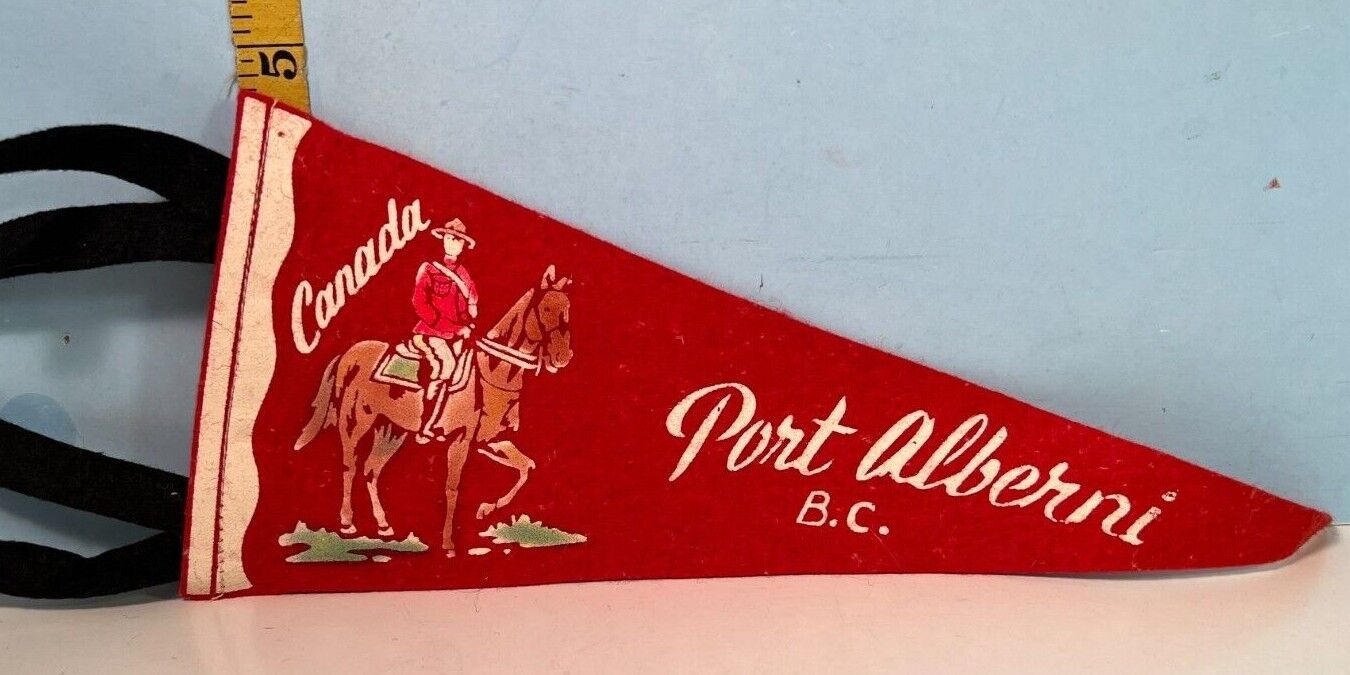 Vintage Port Alberni British Columbia Canada Mountie Logo Small Pennant 