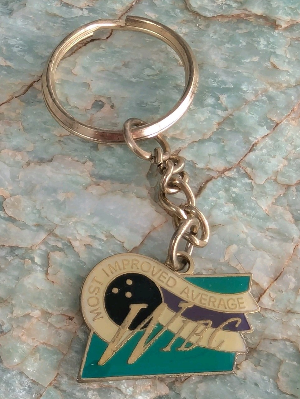 Women\'s Vtg International Bowling Congress Most Improved Average Award Key Ring 