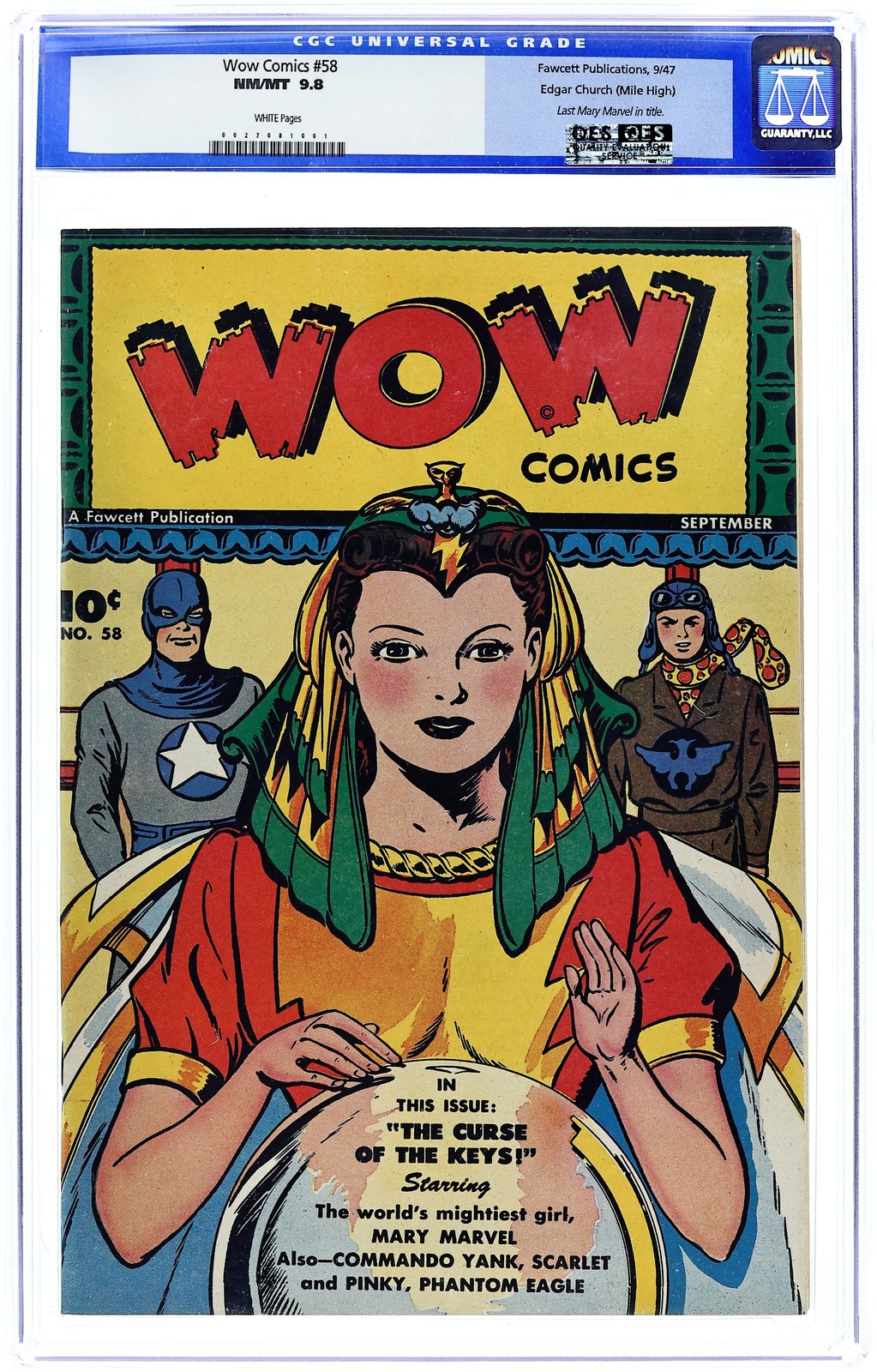 Wow Comics #58 CGC 9.8 Edgar Church (Mile High) 1947 0027081001