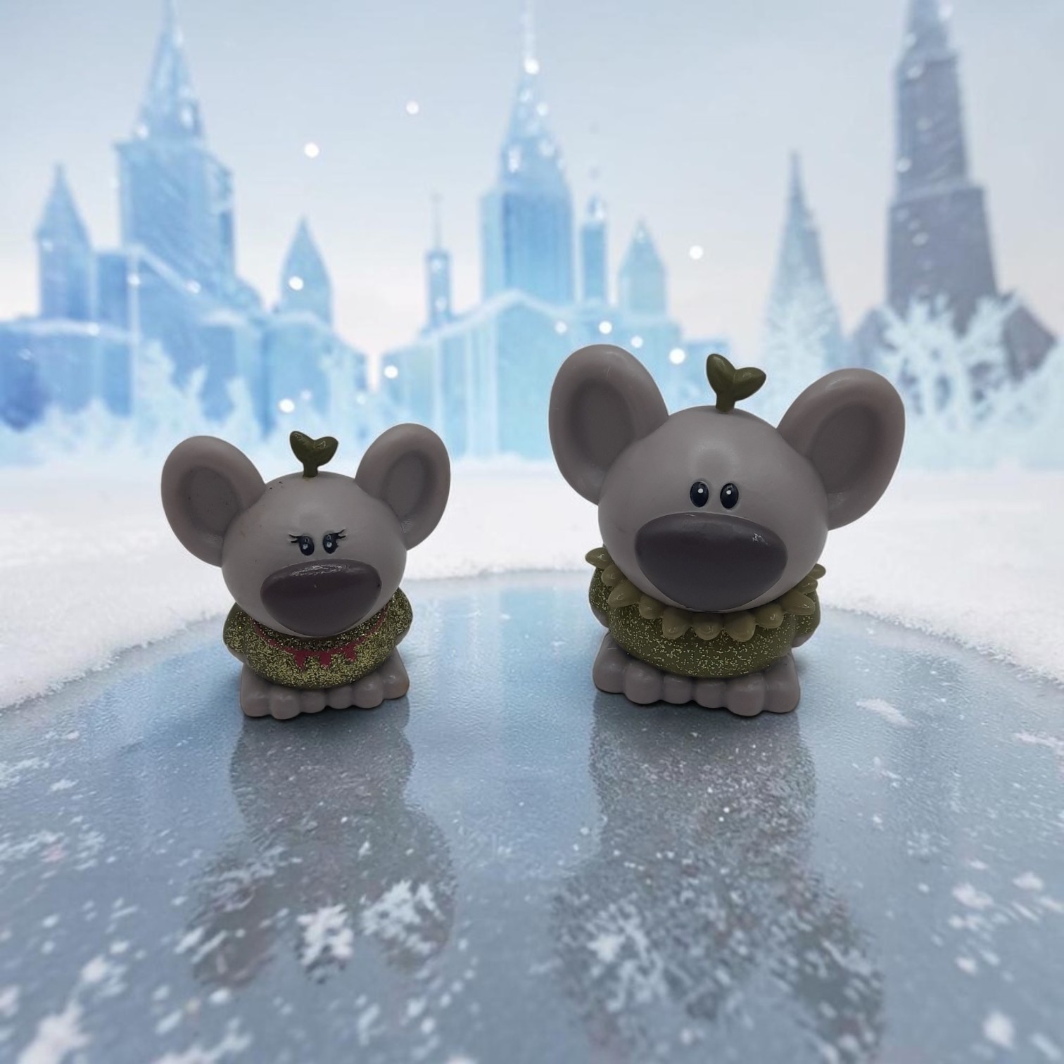Disney Animators Collection Frozen Rock Troll Figures Lot Of 2 Glitter Sparkle
