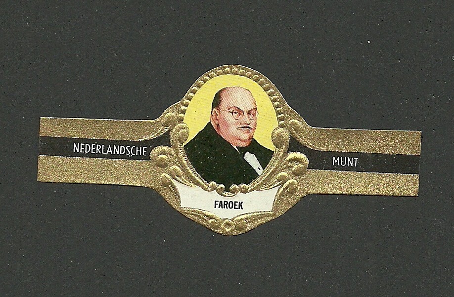 King Farouk Egypt #47 Vintage 1965 Dutch Cigar Band