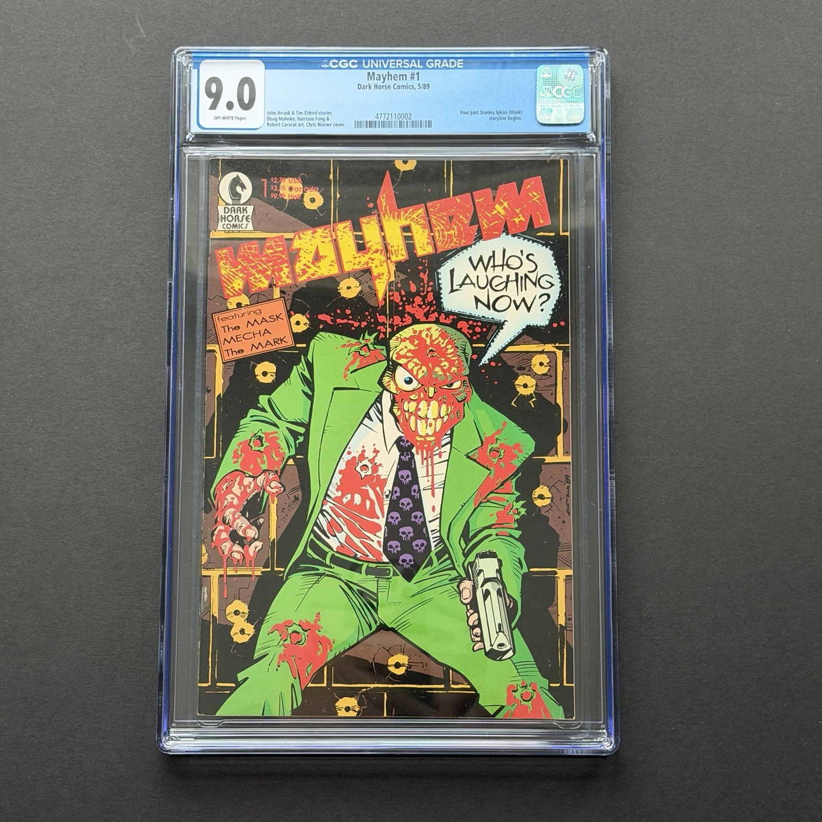 Dark Horse Comics Mayhem #1 CGC 9.0 VF/NM Key 1st Appearance of The MASK 1989