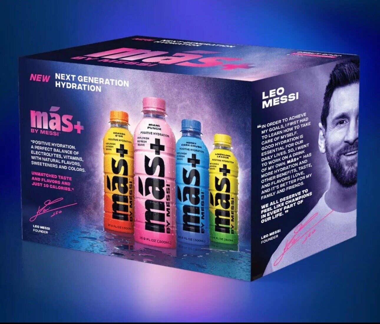 Más+ By Messi Commemorative Launch Pack PRE-SALE confirmed Limited Edition Drink