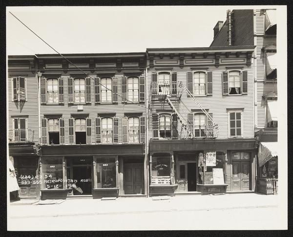 New York 553-555 Metropolitan Avenue, Brooklyn 1920s Old Photo 1 New York 553-555 Metropolitan Avenue, Brooklyn 1920s Old Photo 1