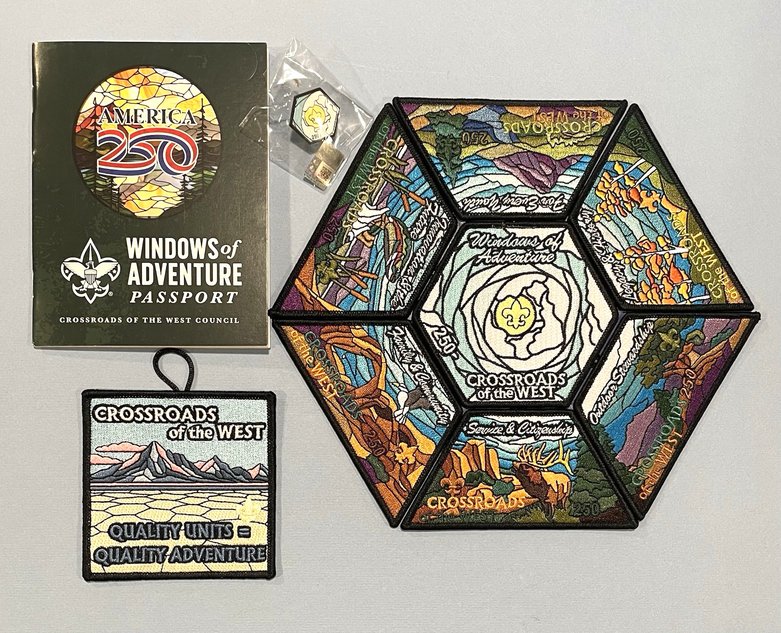 BSA CSP CROSSROADS OF THE WEST COUNCIL 2026 AMERICA 250 WINDOWS SET OF 10