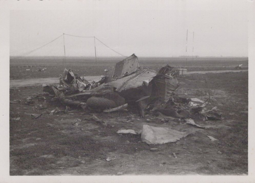 WW2 Theodore Speiser 1944 Wreckage Aircraft Field Germany Rare Photo
