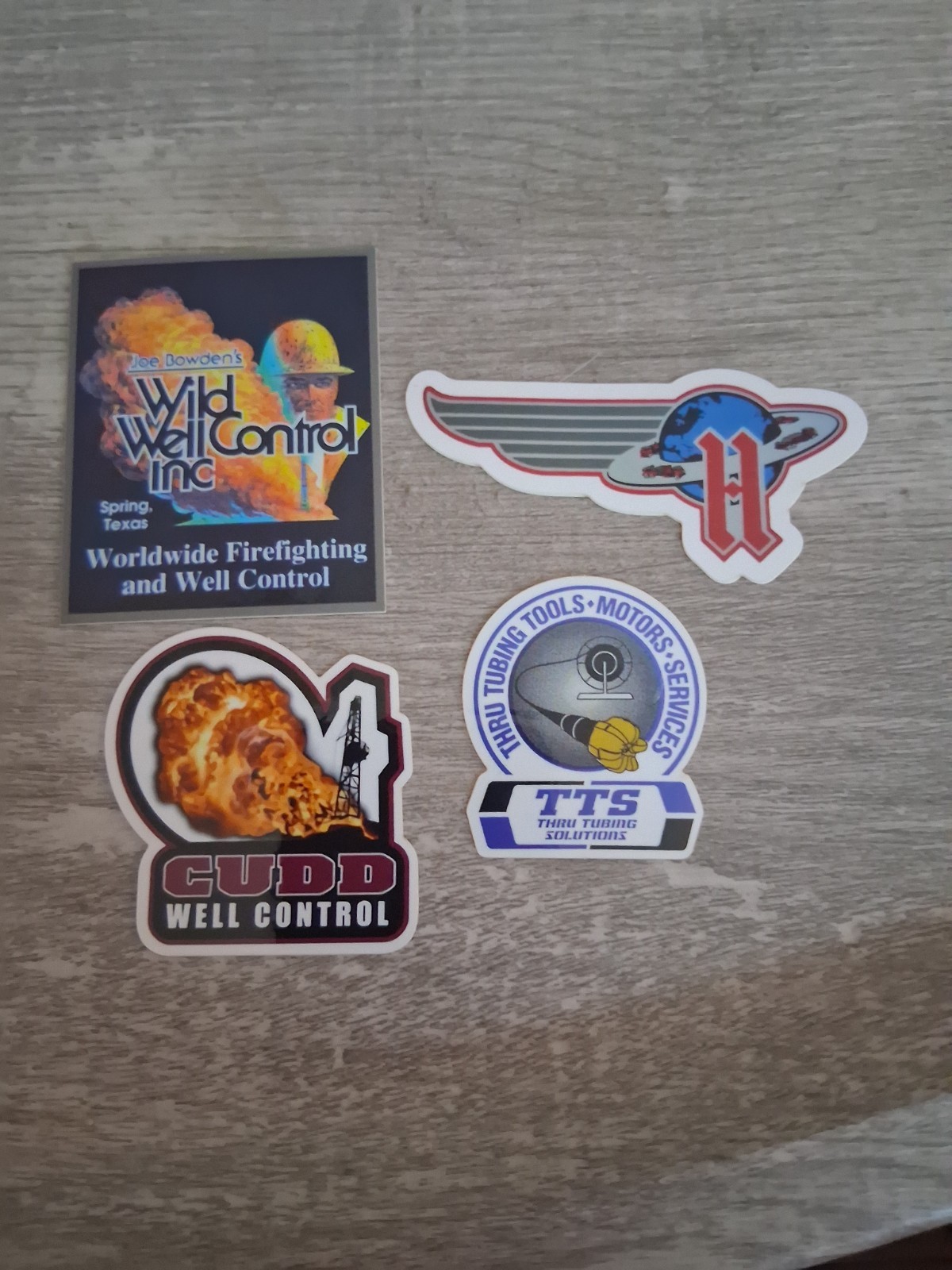 oilfield stickers set of 4 Rare hardhat stickers