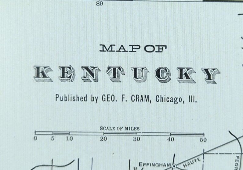 Vintage 1901 KENTUCKY Map 22