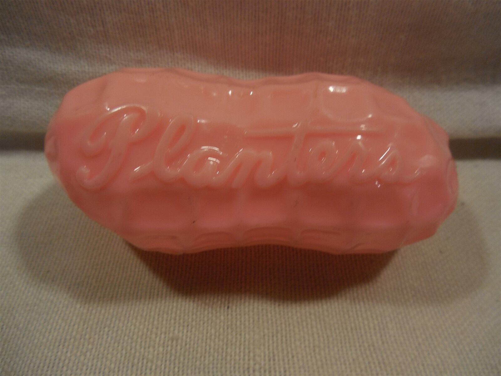 Vtg 1960s Planters Peanut Mr Peanut Pink Plastic 2 Piece Nut Candy Container