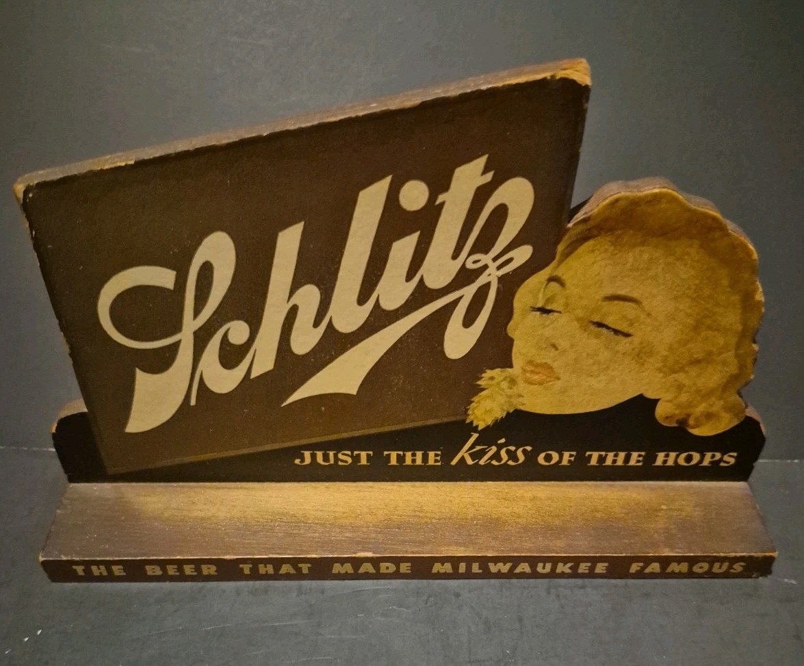 1943 Back Bar Schlitz Beer Sign