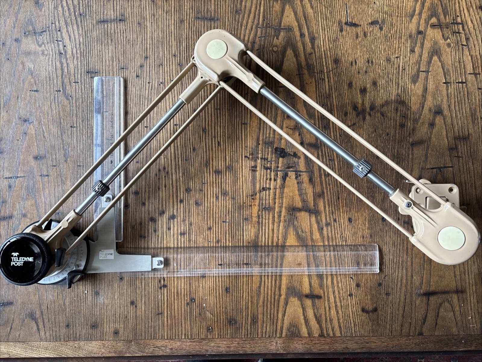Vintage Teledyne Post Drafting Machine 34je Scales Drawing Art Architect