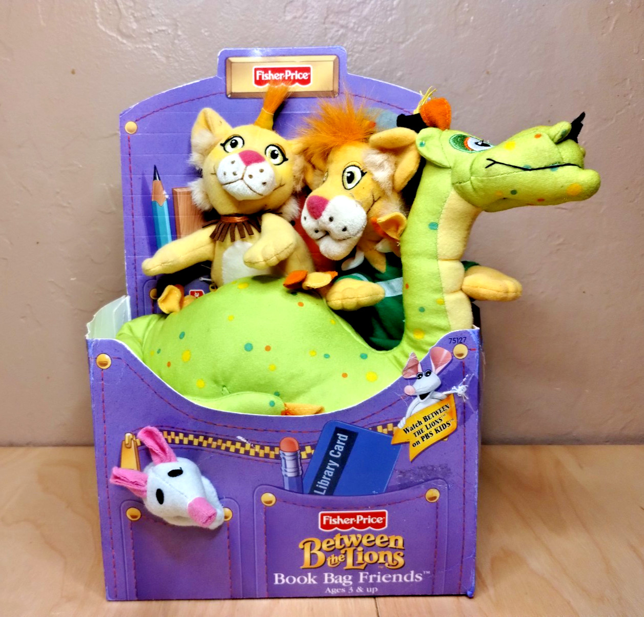 Vintage Y2K HTF 2001 Between the Lions Book Friends Heath +  Fisher Price Plush