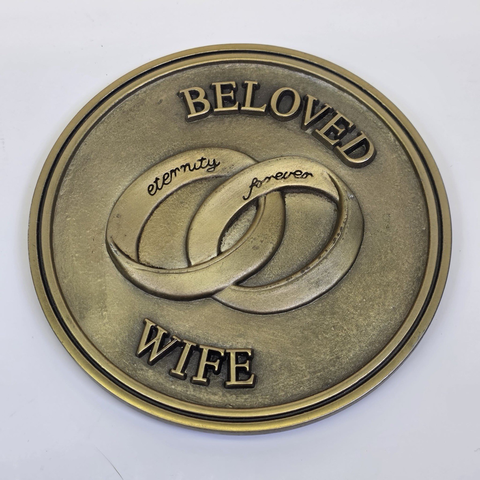 Brass Magnetic Casket Medallion BATESVILLE Beloved Wife
